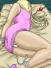 Hot chicks get seized by kinky gangsters, encaged and tortured with various bdsm tools in awesome bdsm porn toon